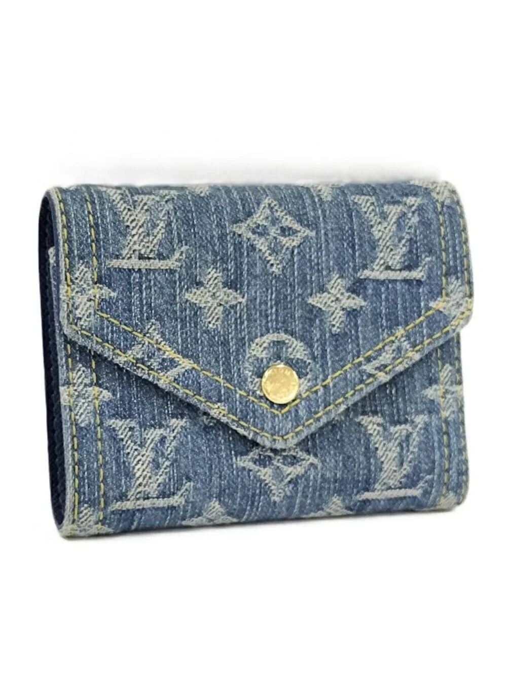 Louis Vuitton Portefeuille Victorine Compact Wallet Monogram Denim